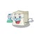 Smart Professor sugar cube cartoon character with glass tube