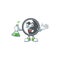 Smart Professor yin yang cartoon character with glass tube