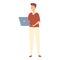 Smart remote work icon cartoon vector. Online education