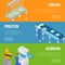 Smart robotic assembly line isometric 3D posters