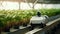 Smart robotic futuristic farmers working on field Agriculture technology, Farm automation