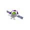 Smart satellite network cartoon character style playing Juggling