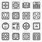 Smart scales icons set, outline style
