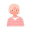 Smart school girl in glasses. Smiling child in eyeglasses, head portrait. Little kid face avatar. Clever schoolgirl in