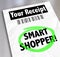 Smart Shopper Store Receipt Words Circled Spending Money Wisely