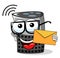 Smart speaker cartoon funny envelope message isolated