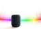 Smart speaker with colorful sound waves