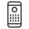 Smart speaker front view icon, outline style