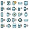 Smart speaker icons set vector flat