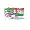 Smart Student flag niger Scroll mascot cartoon with book