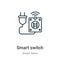 Smart switch outline vector icon. Thin line black smart switch icon, flat vector simple element illustration from editable smart