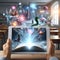 Smart tablet fantasy imagination icons classroom