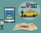 Smart taxi concept,It`s easy to used mobile application for call taxi - vector