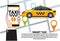 Smart Taxi Service Of Online Cab Order With Smart Phone App