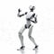 Smart Technology Concept: Ballerina Dance Robot In Bold Black And White Style