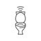 Smart toilet vector line icon, front view