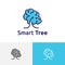 Smart Tree Artificial Intelligence Brain Technology Nature Science Computer Logo