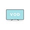 Smart TV device icon. Video on demand. Vector illustration, flat design