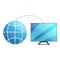 Smart tv global remote access icon, cartoon style
