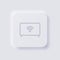 Smart tv Icon, White Neumorphism soft UI Design for Web design.