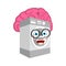 Smart Washer with brains isolated. lavatory in washing machine Cartoon Style. brainy Vector