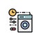 Smart washer color line icon. Home automation concept.