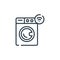 smart washing machine icon vector from smarthome concept. Thin line illustration of smart washing machine editable stroke. smart
