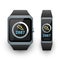 Smart watch and activity fitness tracker with steps counter app on screen. Vector illustration