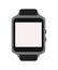 Smart watch with blank screen on white background