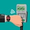 Smart watch contactless payments.