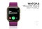 Smart watch with deep purple bracelet realistic vector illustration