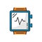 Smart watch fitness tracker isolated outline icon