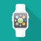 Smart watch flat icon.