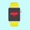 Smart watch with health monitoring vector