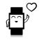 Smart watch icon. Pulse heart