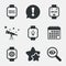 Smart watch icons. Wrist digital time clock.