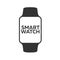 Smart watch isolated on white. Logo. Stainless silver . Vector with app. reflected surface. icon screen. face eps