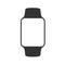 Smart watch isolated on white. Logo. Stainless silver . Vector with app. reflected surface. icon screen. face eps