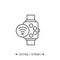 Smart watch line icon. Editable illustration