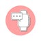 Smart watch message sticker icon. Simple thin line, outline vector of web icons for ui and ux, website or mobile application