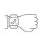 Smart watch phone line icon.