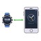 Smart Watch and Phone. Time Synchronization. Vector