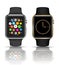 Smart watch silver and gold color.