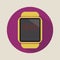 Smart watch time hour modern technology electronics application simple flat icon logo