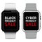 Smart watches with black friday and cyber monday sale text