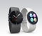 Smart watches on gray background