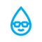 Smart water use icon. Wise water consumption water drop character symbol