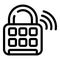 Smart wifi padlock icon outline vector. Tv remote