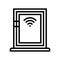 smart window sensor home line icon vector illustration