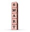 Smart Word Sign. Vertical Stack of Rose Gold Metallic Toy Blocks